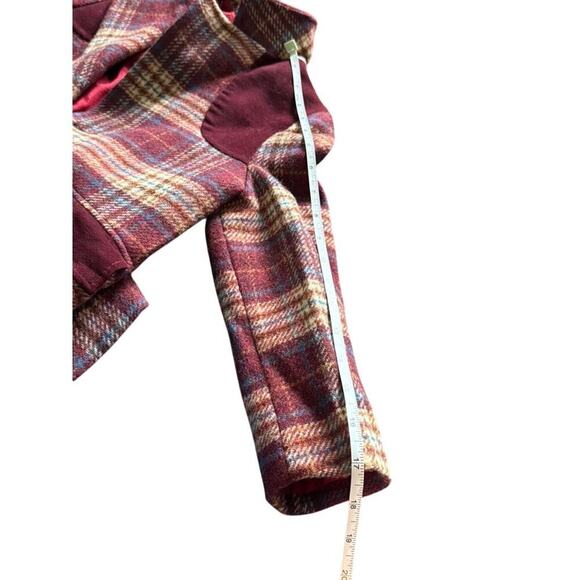 Vintage Elegant Heir Burgundy Wool Plaid Jacket 4/5T - Picture 9 of 9